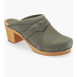 Sanita Manuella Leather Clog Khaki Green Women’s Size 37